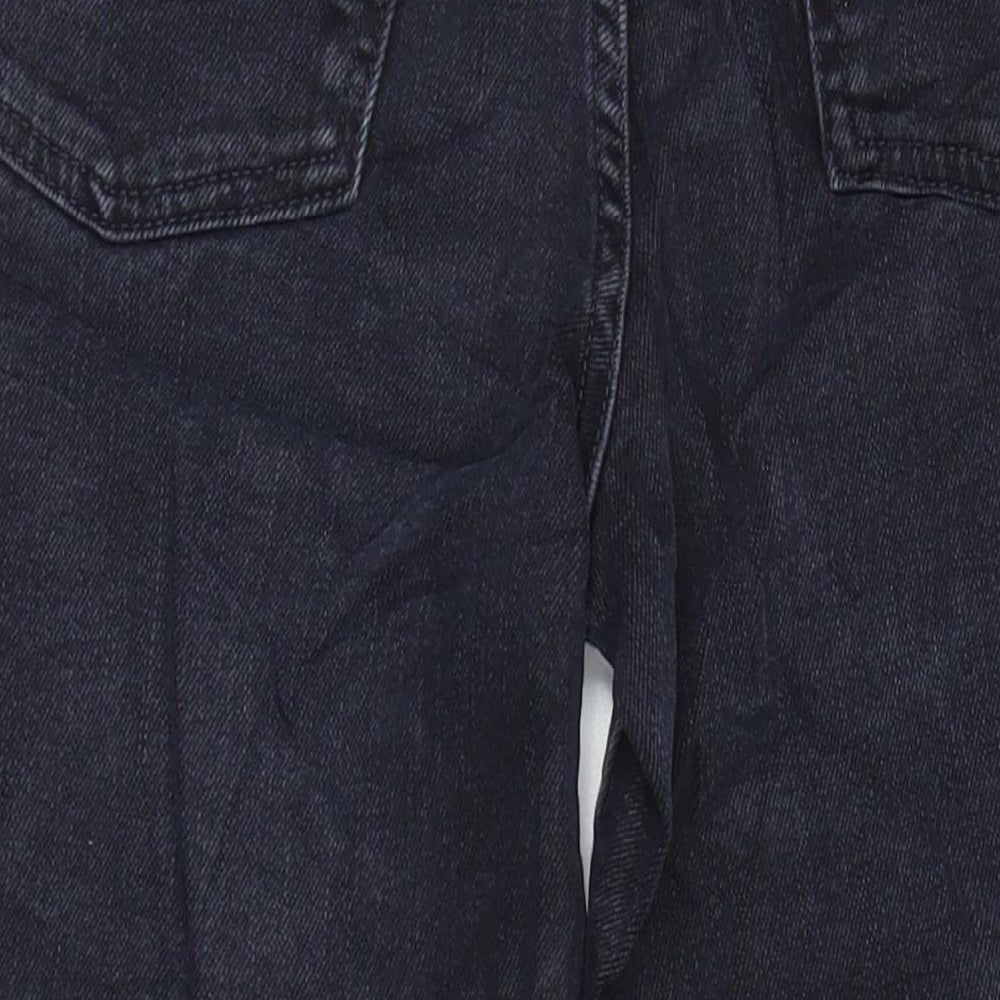 Marks & Spencer Womens Black Cotton Straight Jeans Size 6 L23 in Regular