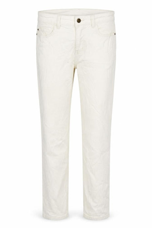 Marks & Spencer Womens Ivory Cotton Tapered Jeans Size 10 L26 in Regular