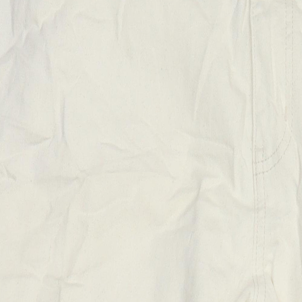 Marks & Spencer Womens Ivory Cotton Tapered Jeans Size 18 L25 in Regular