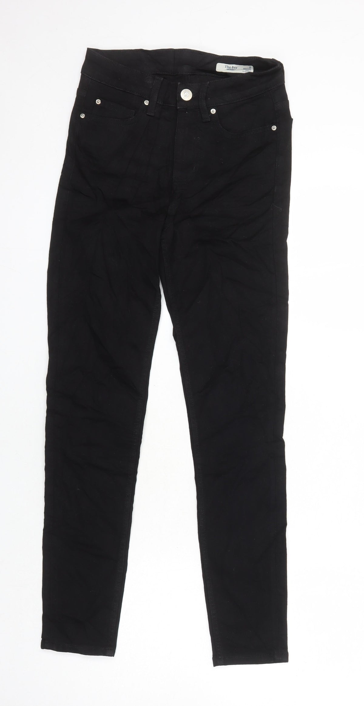 Marks & Spencer Womens Black Cotton Skinny Jeans Size 6 L28 in Regular