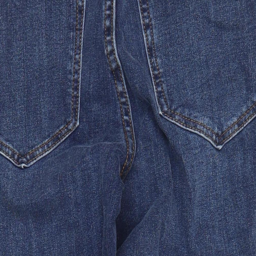Marks & Spencer Womens Blue Cotton Tapered Jeans Size 8 L25 in Regular