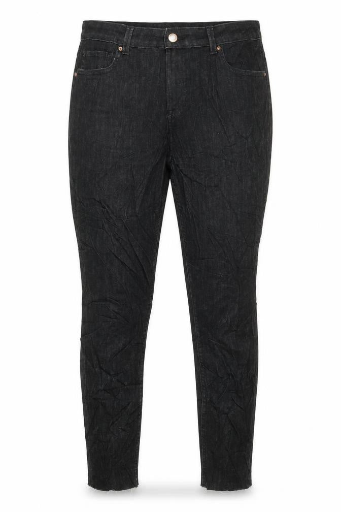 Marks & Spencer Womens Black Cotton Skinny Jeans Size 14 L27 in Regular - Distressed Hems