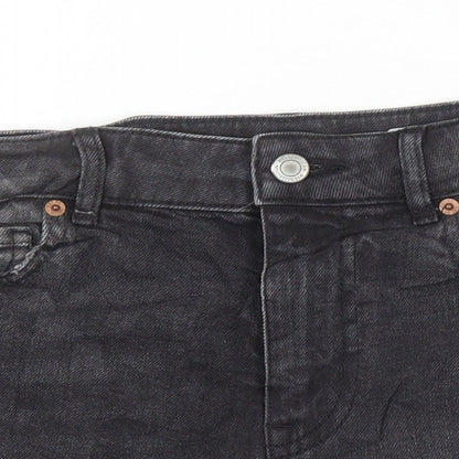 Marks & Spencer Womens Black Cotton Boyfriend Shorts Size 6 Regular