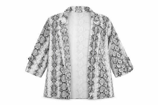 New Look Womens White Animal Print Jacket Size 14