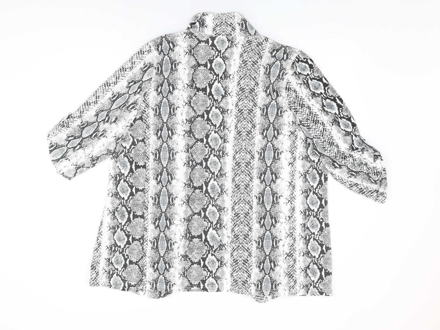 New Look Womens White Animal Print Jacket Size 14