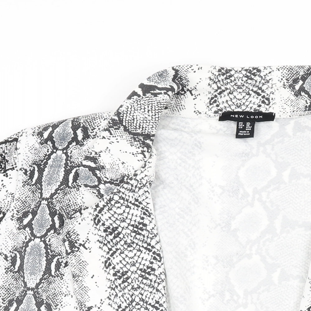 New Look Womens White Animal Print Jacket Size 14