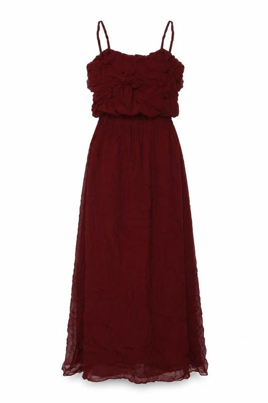 Zara Womens Red Polyester Maxi Size S Square Neck Pullover