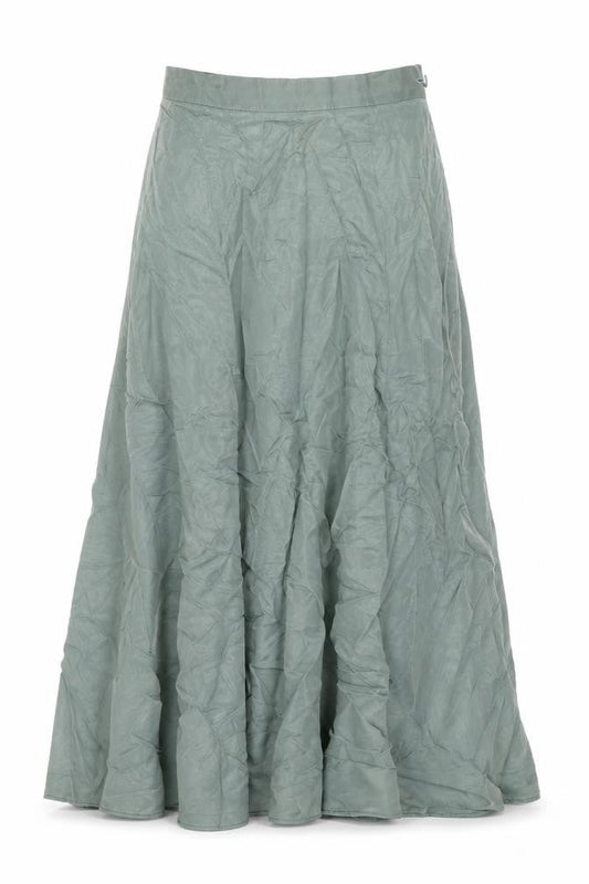 Country Casuals Womens Green Viscose Swing Skirt Size 10 Zip