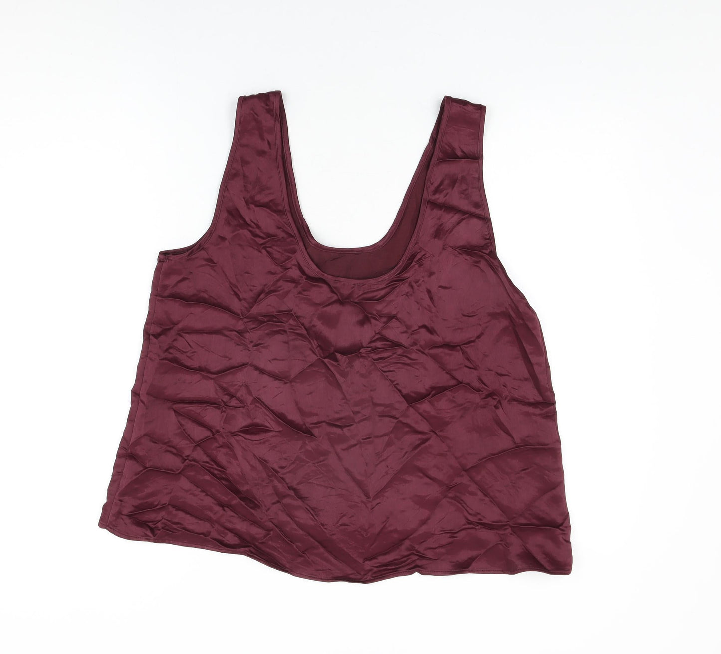 Zara Womens Purple Polyester Basic T-Shirt Size L Round Neck