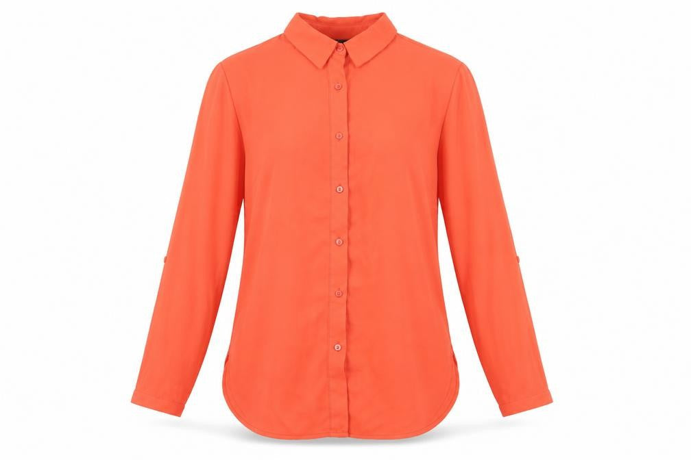 Adrianna Papell Womens Red Polyester Basic Button-Up Size S Collared