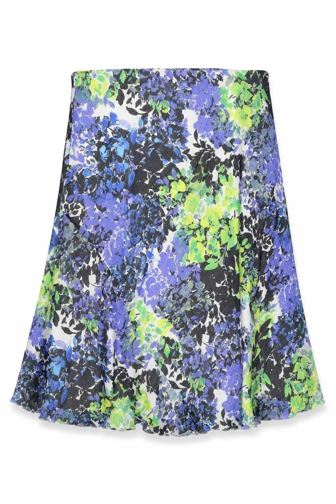 Isle Womens White Floral Polyester Swing Skirt Size 20
