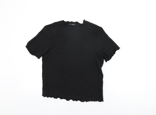 NEXT Womens Black Polyester Basic T-Shirt Size 16 Round Neck