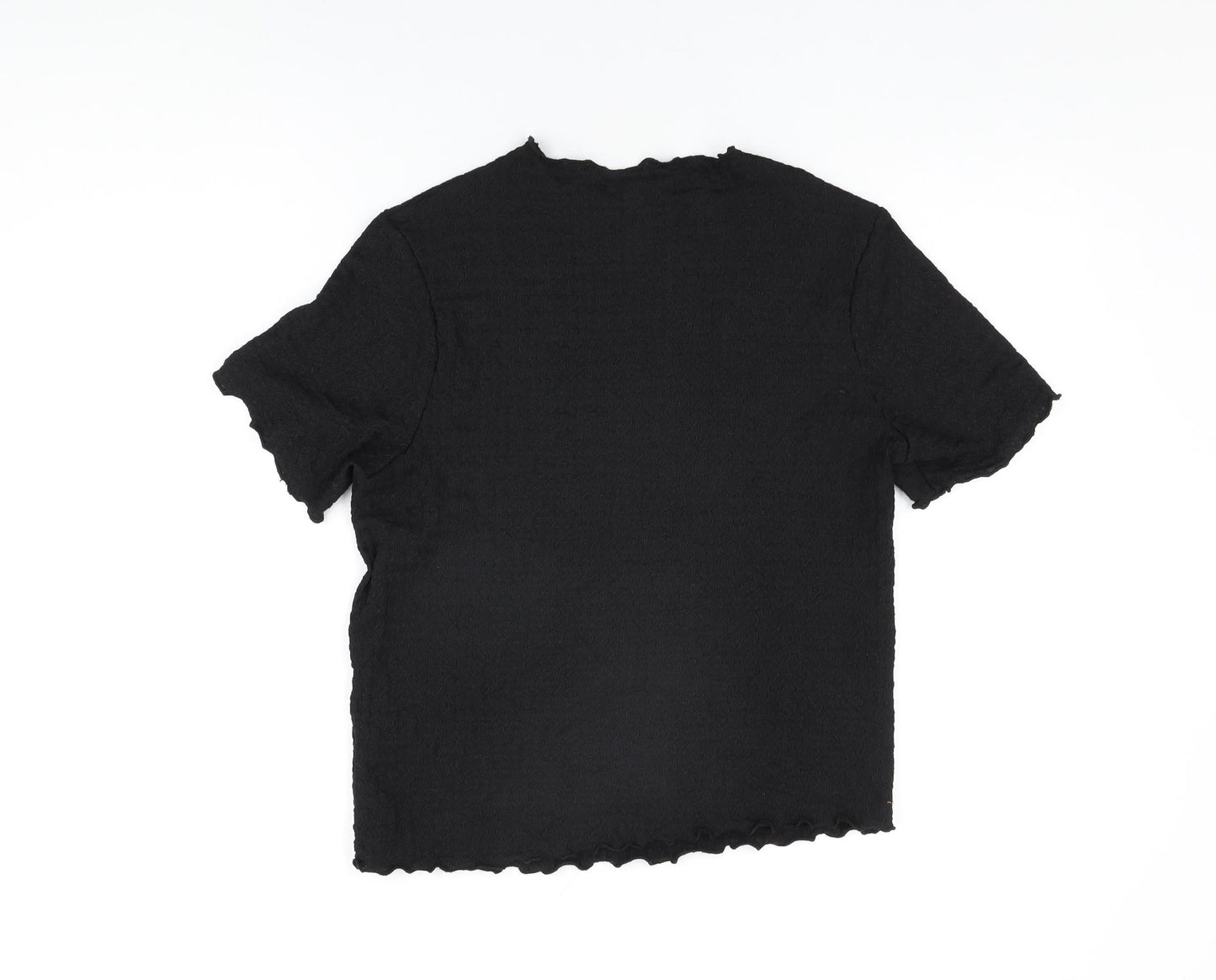 NEXT Womens Black Polyester Basic T-Shirt Size 16 Round Neck