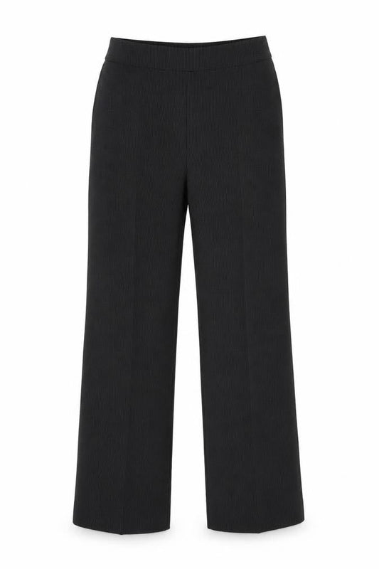 Kaliko Womens Black Geometric Polyester Trousers Size 10 L30 in Regular Zip