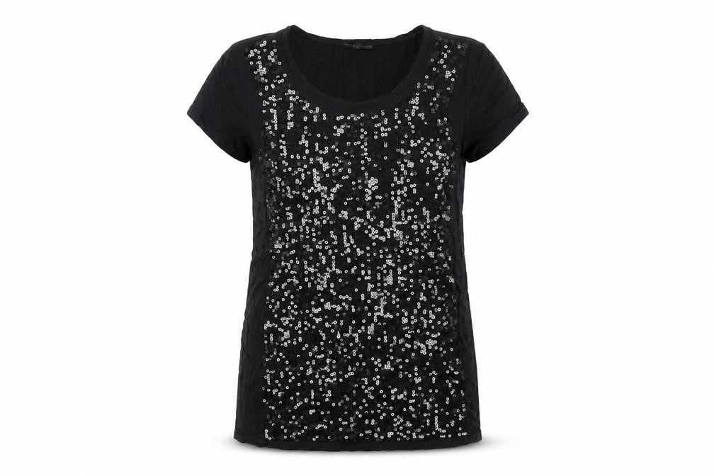 NEXT Womens Black Polyester Basic T-Shirt Size 8 Round Neck