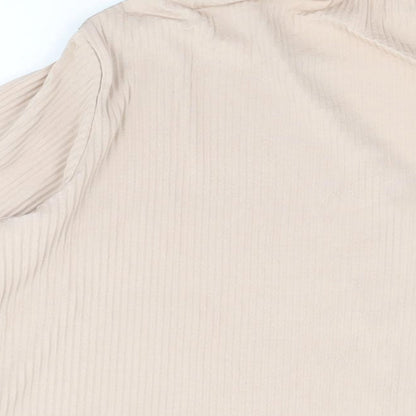 River Island Womens Pink Polyester Basic Button-Up Size 12 Collared