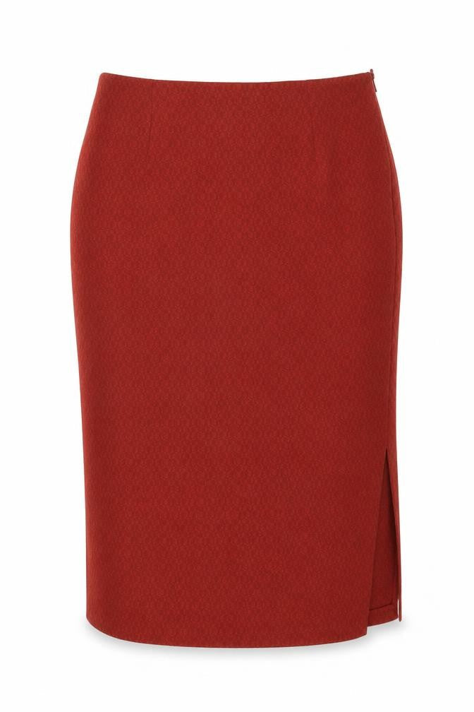 Marks & Spencer Womens Red Polyester Straight & Pencil Skirt Size 12 Zip