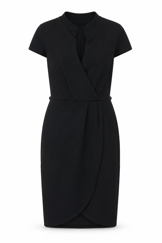 Miss Selfridge Womens Black Polyester Bodycon Size 10 V-Neck Pullover