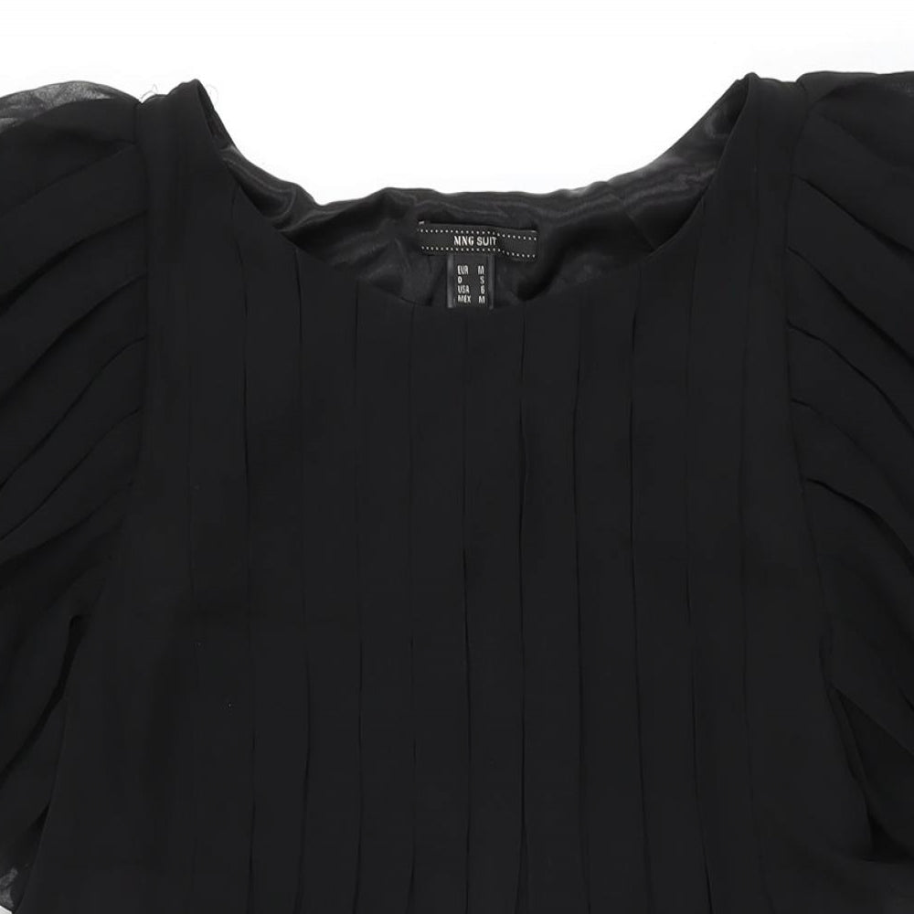 Mango Womens Black Polyester Shift Size M Round Neck Pullover
