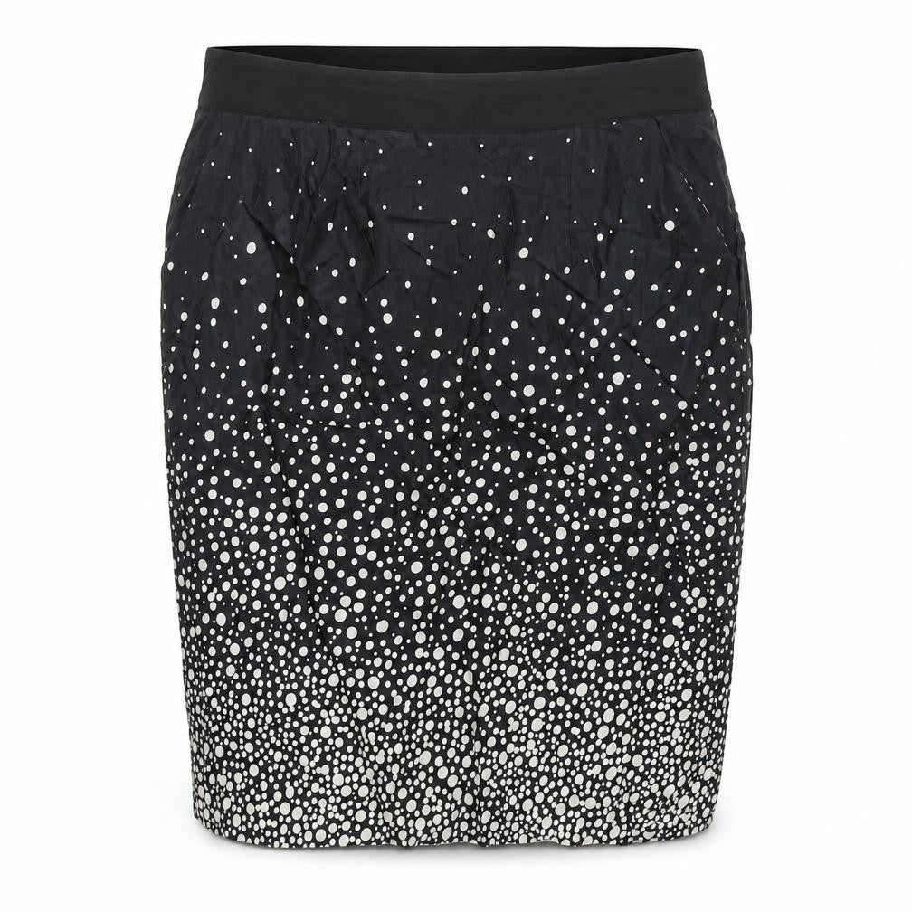 Monsoon Womens Black Polka Dot Viscose Straight & Pencil Skirt Size 14 Zip