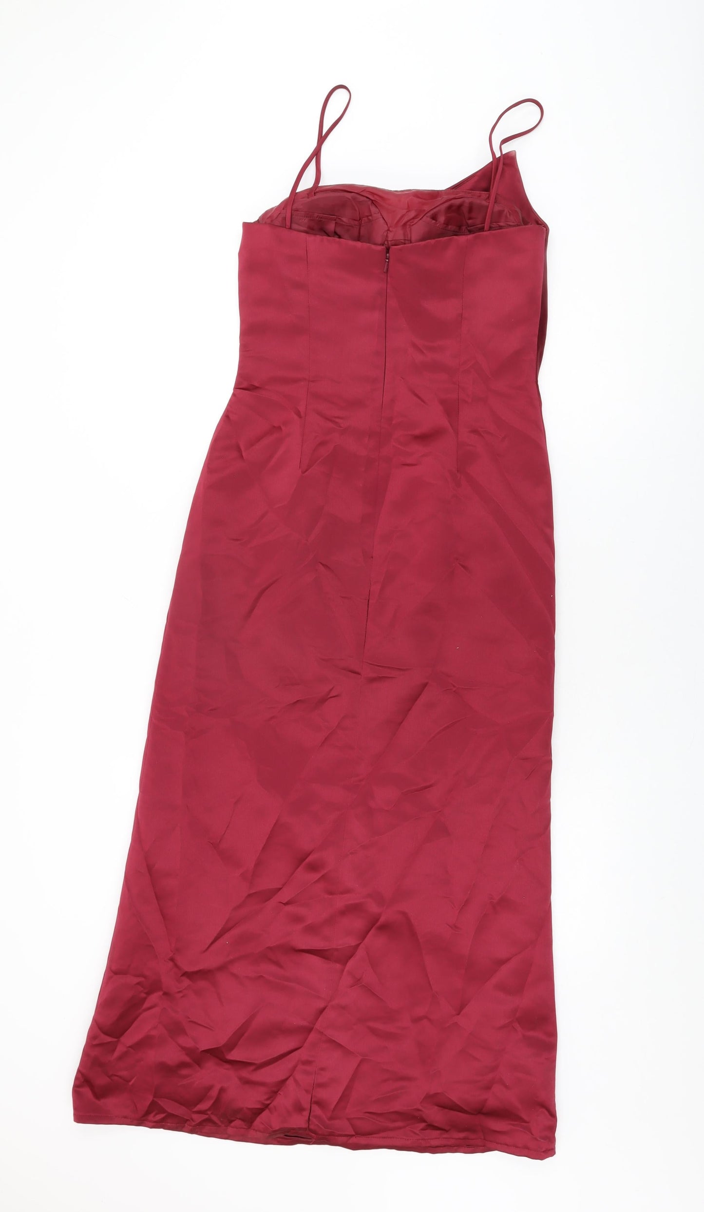Kelsey Rose Womens Red Polyester Shift Size 8 Square Neck Zip