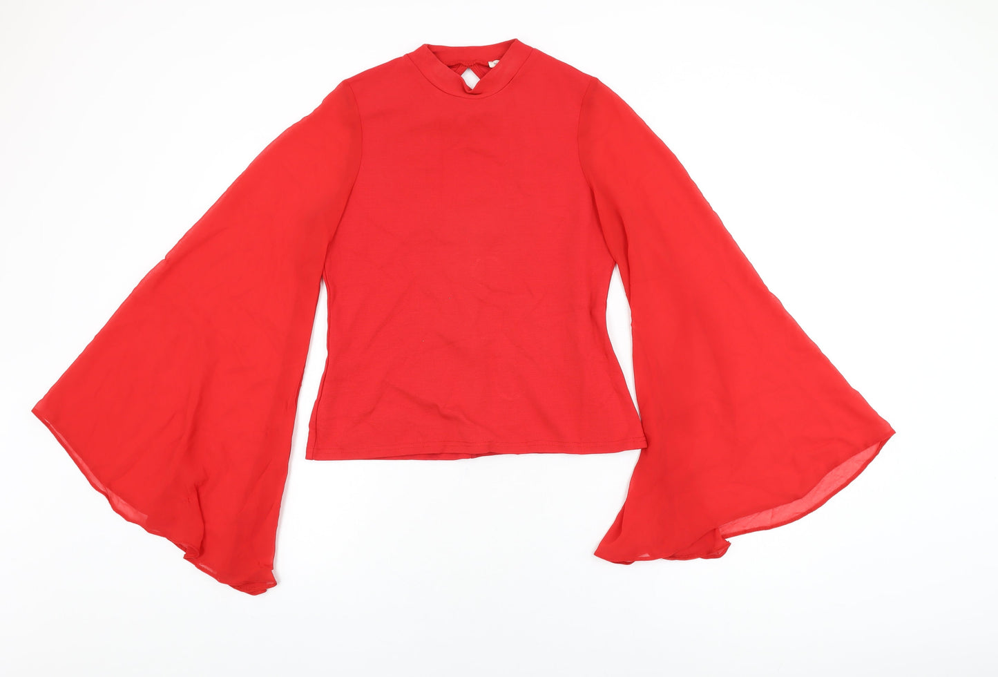 River Island Womens Red Viscose Basic T-Shirt Size 12 Round Neck