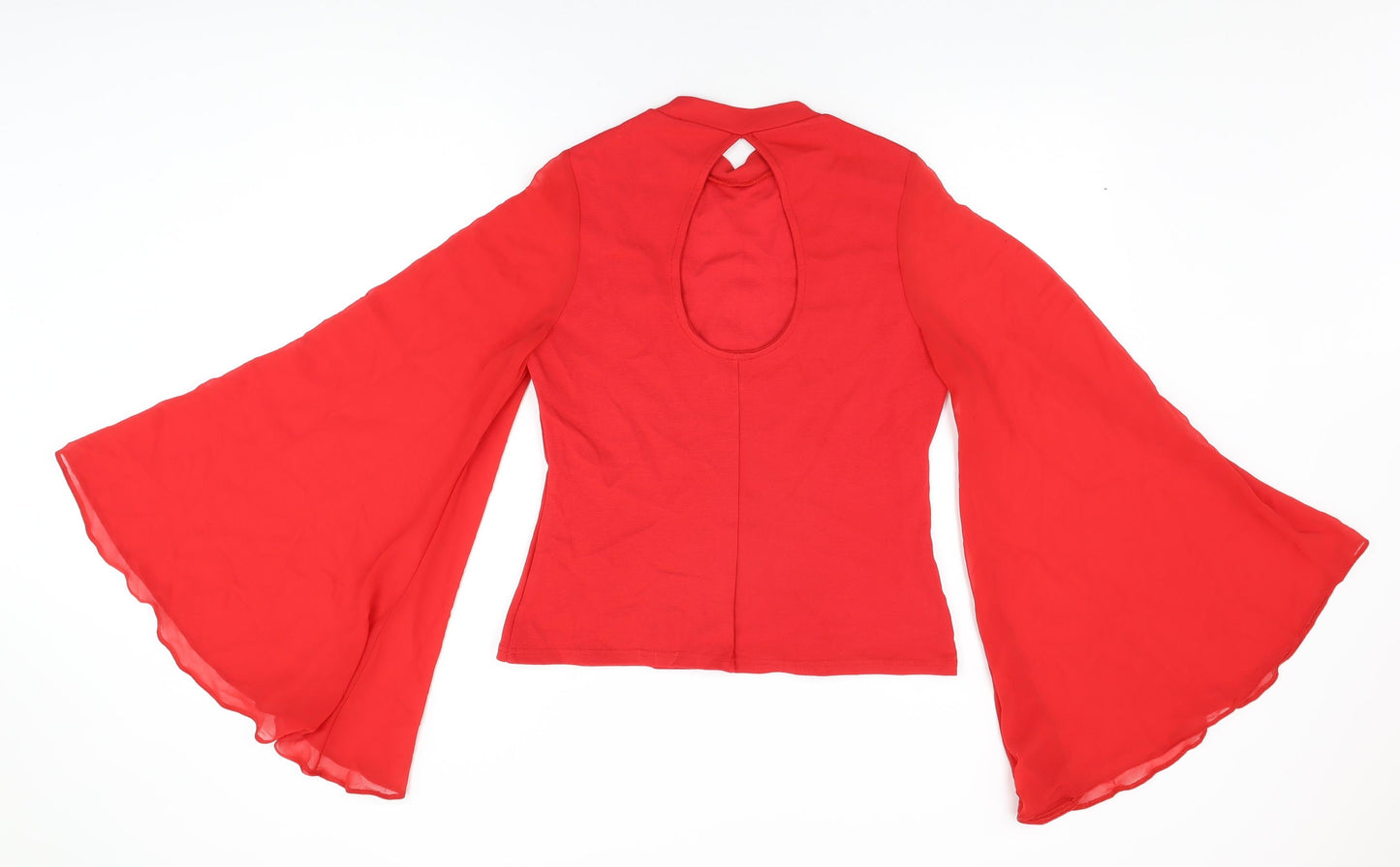 River Island Womens Red Viscose Basic T-Shirt Size 12 Round Neck