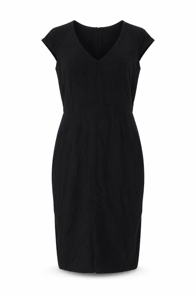mamas & papas Womens Black Viscose Bodycon Size 8 V-Neck Pullover