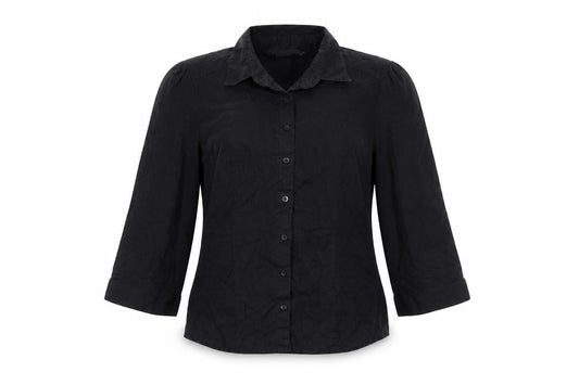 Marks and Spencer Womens Black Polyester Basic Button-Up Size 12 Collared