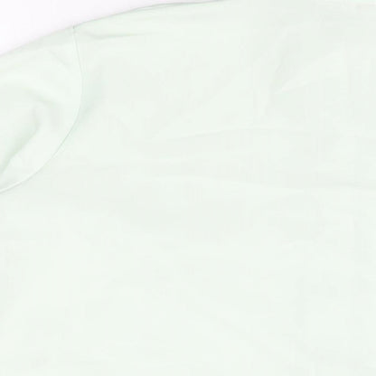 Daxon Womens Green Polyester Basic Button-Up Size 16 Collared