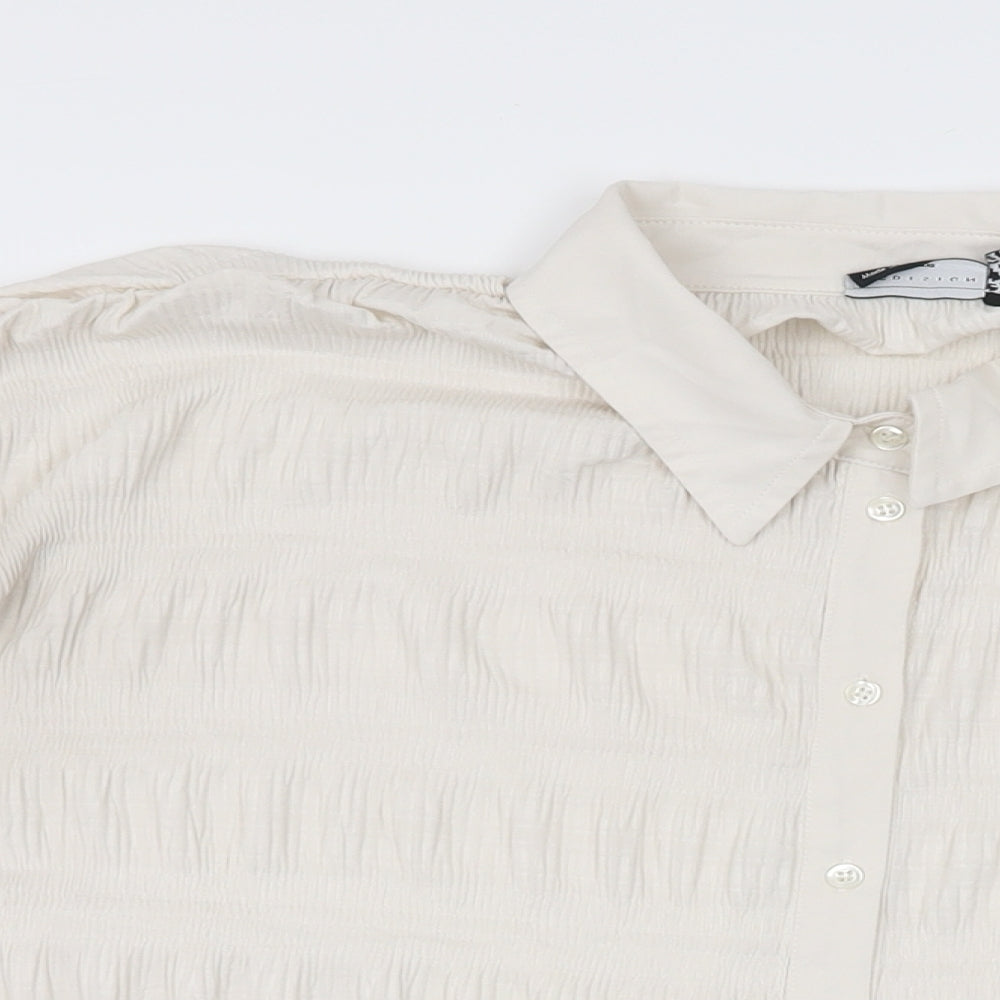 ASOS Womens Beige Polyester Basic Button-Up Size 18 Collared