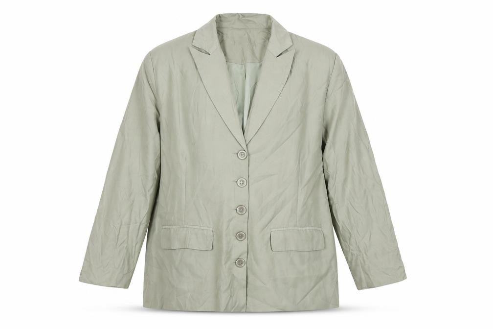 PRETTYLITTLETHING Womens Green Jacket Blazer Size 12 Button - Shoulder Pads