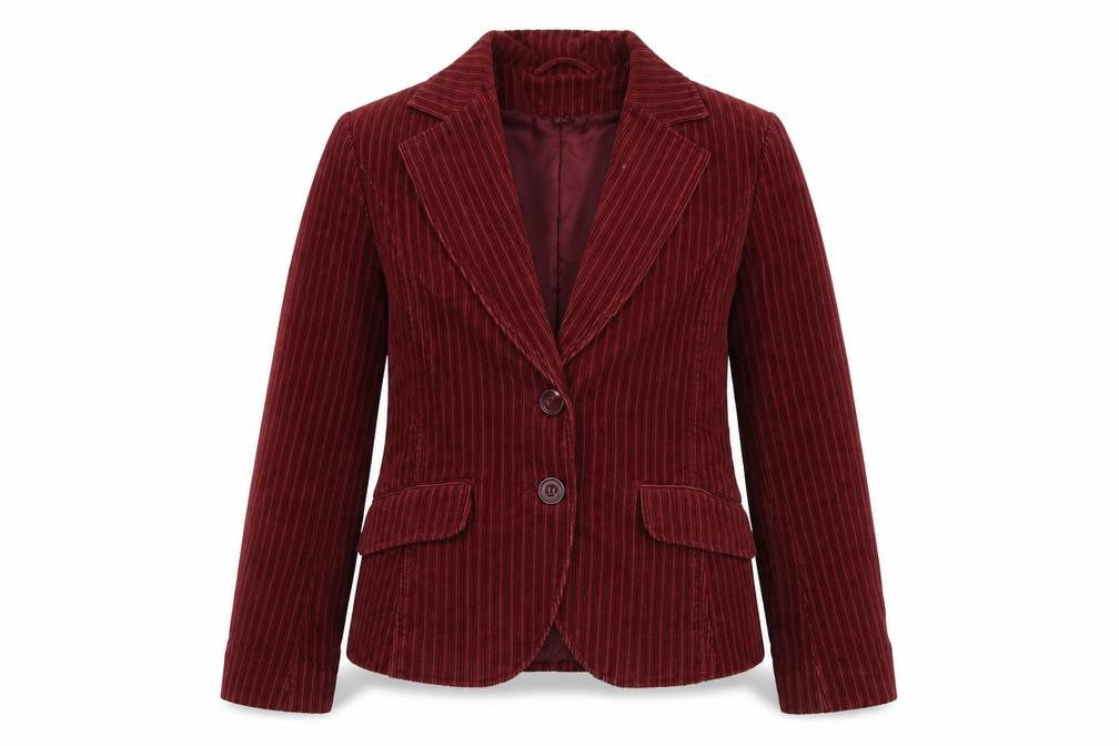 H&M Womens Red Cotton Jacket Suit Jacket Size 10