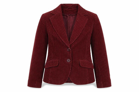 H&M Womens Red Cotton Jacket Suit Jacket Size 10