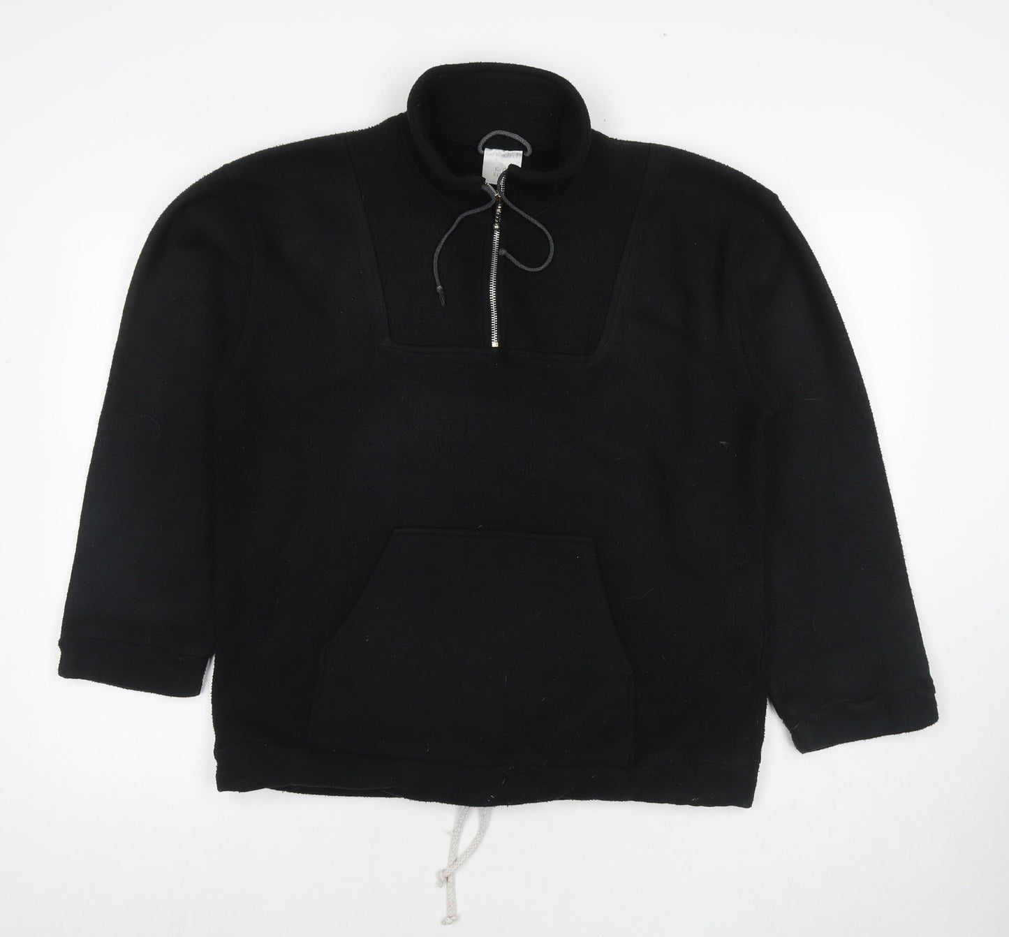 Casual Womens Black Polyester Pullover Sweatshirt Size 10 Zip - Size 10-12