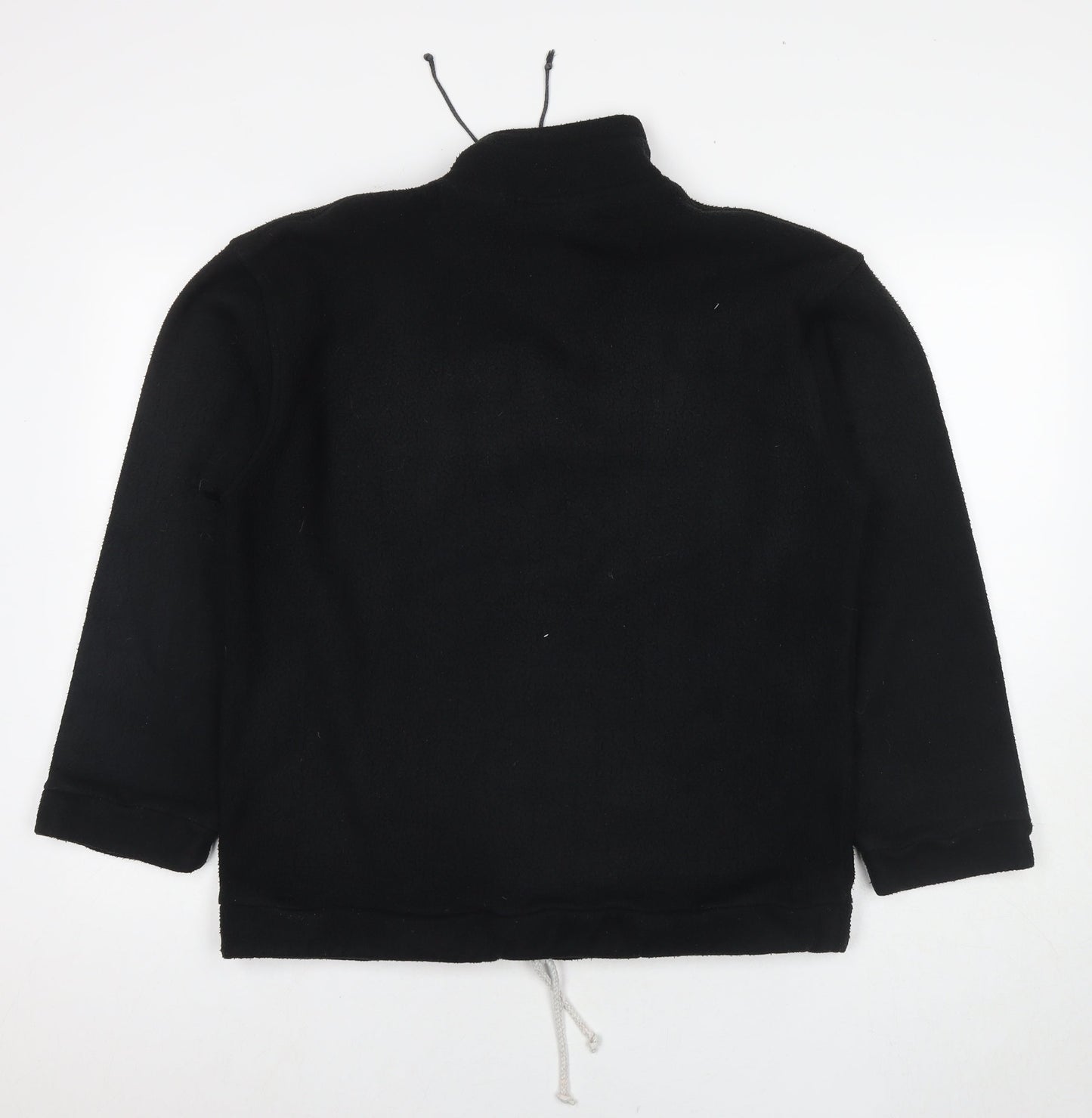 Casual Womens Black Polyester Pullover Sweatshirt Size 10 Zip - Size 10-12