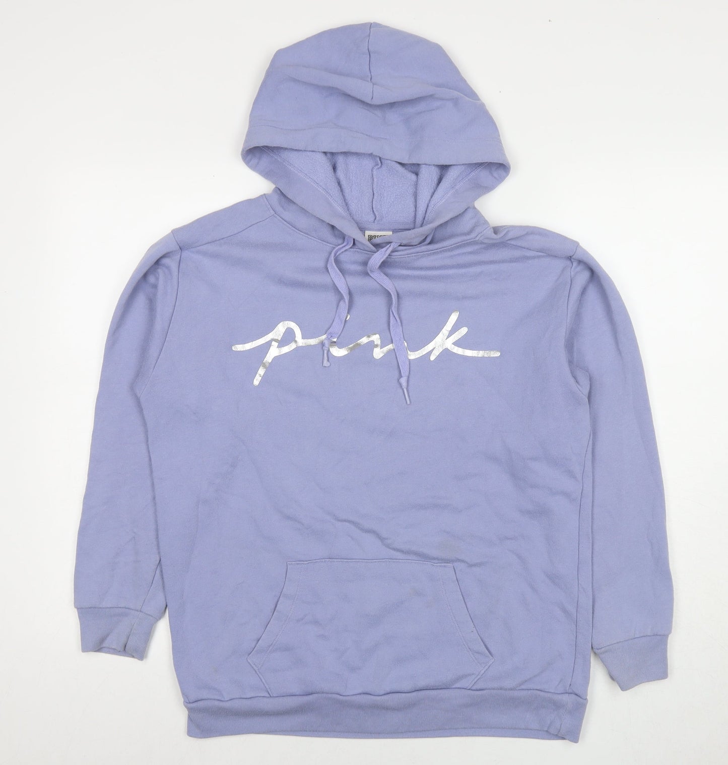 PINK Womens Purple Cotton Pullover Hoodie Size XS Pullover - Logo
