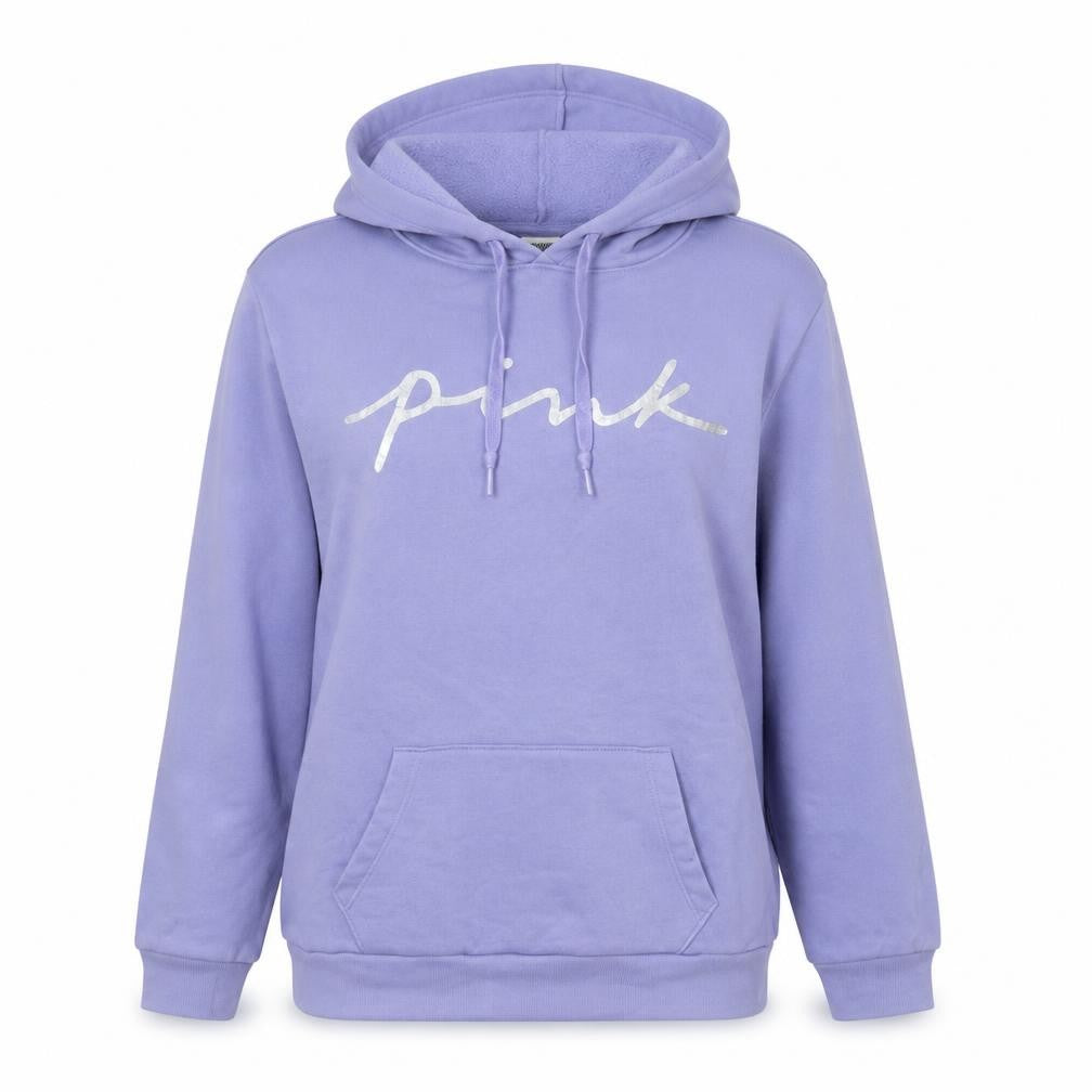 PINK Womens Purple Cotton Pullover Hoodie Size XS Pullover - Logo
