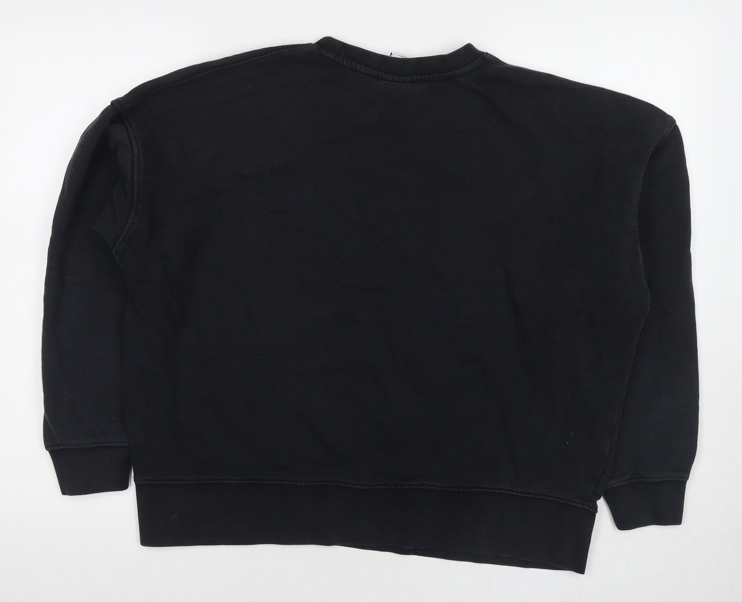 Zara Womens Black Cotton Pullover Sweatshirt Size L Pullover