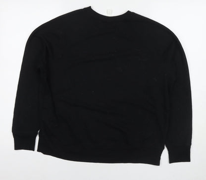 H&M Womens Black Cotton Pullover Sweatshirt Size M Pullover