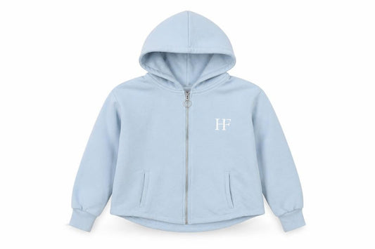 Holyfield Girls Blue Cotton Full Zip Hoodie Size 10 Years Zip - Age 10-12 Years