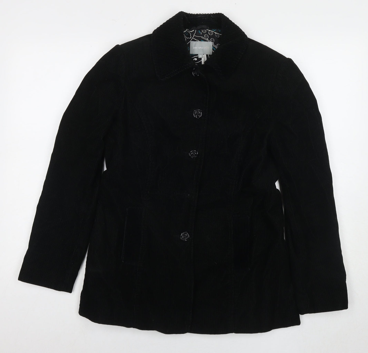 Per Una Womens Black Jacket Blazer Size 10 Buckle
