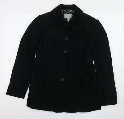 Per Una Womens Black Jacket Blazer Size 10 Buckle