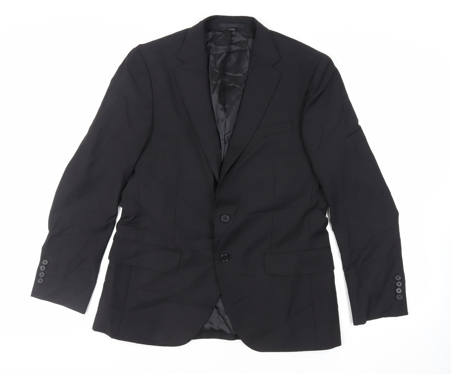Marks and Spencer Mens Black Wool Jacket Suit Jacket Size 40 Regular