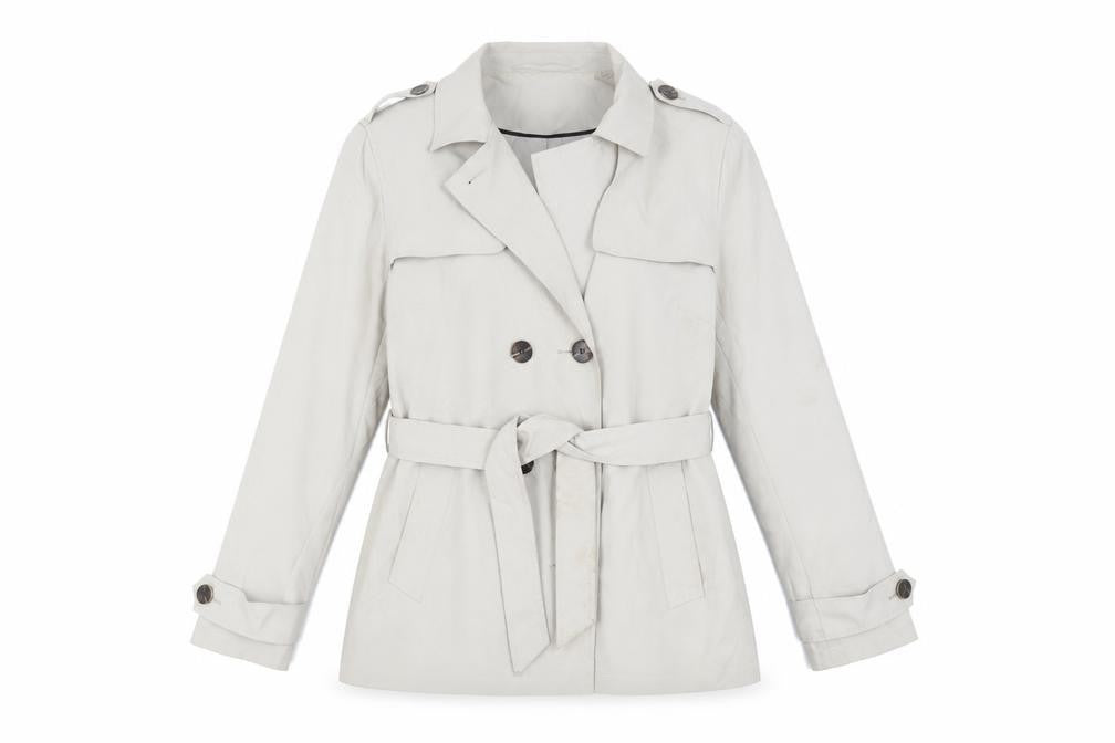 Marks and Spencer Womens Beige Pea Coat Coat Size 14 Button - Belted