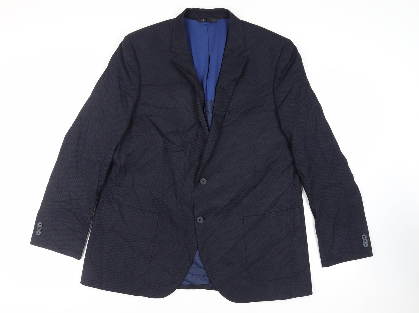 Marks and Spencer Mens Blue Polyester Jacket Suit Jacket Size 46 Regular