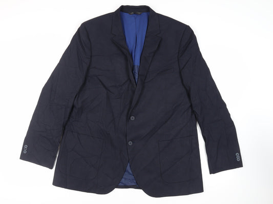Marks and Spencer Mens Blue Polyester Jacket Suit Jacket Size 46 Regular