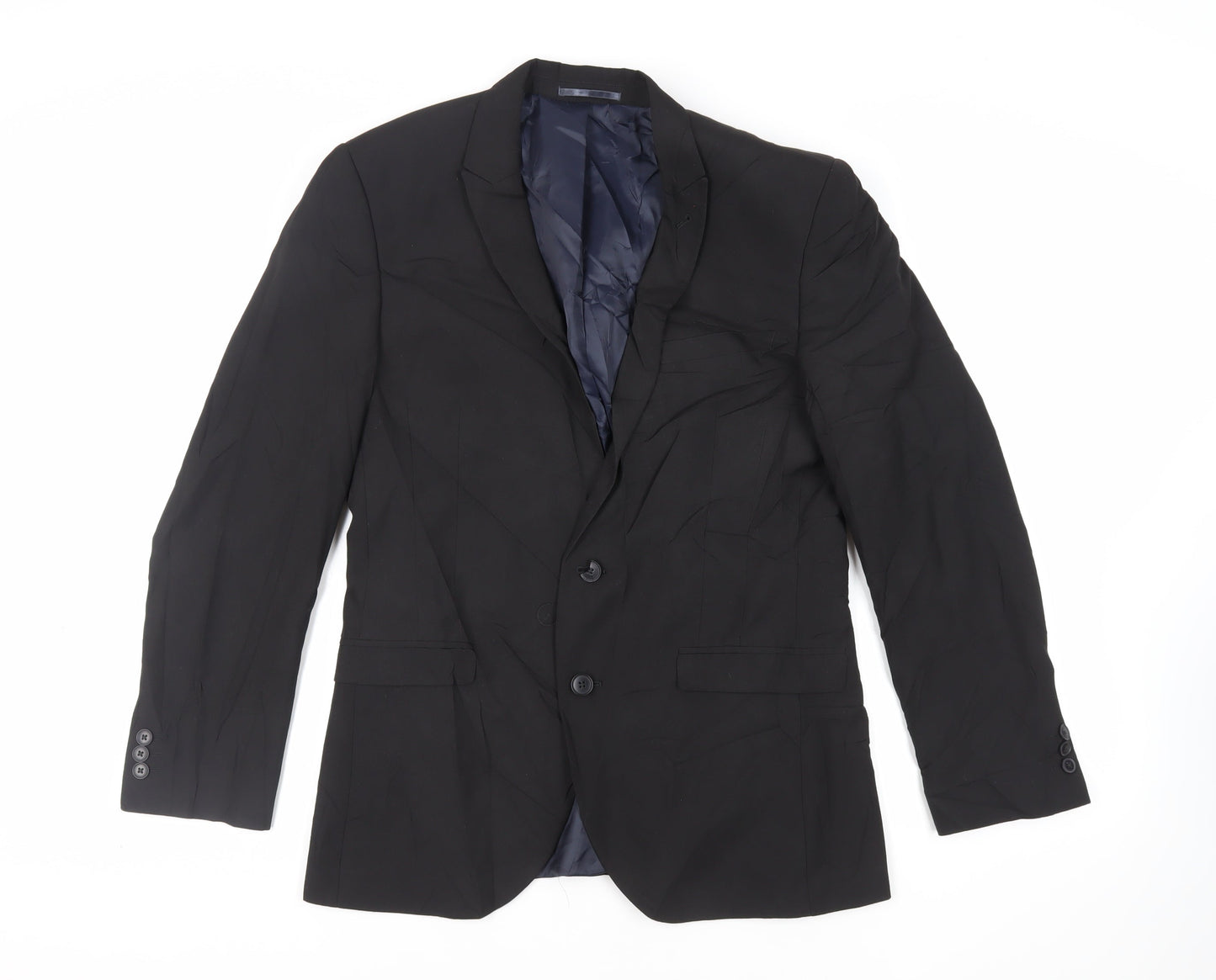 NEXT Mens Black Polyester Jacket Suit Jacket Size 40 Regular