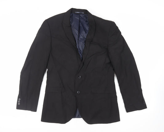 NEXT Mens Black Polyester Jacket Suit Jacket Size 40 Regular