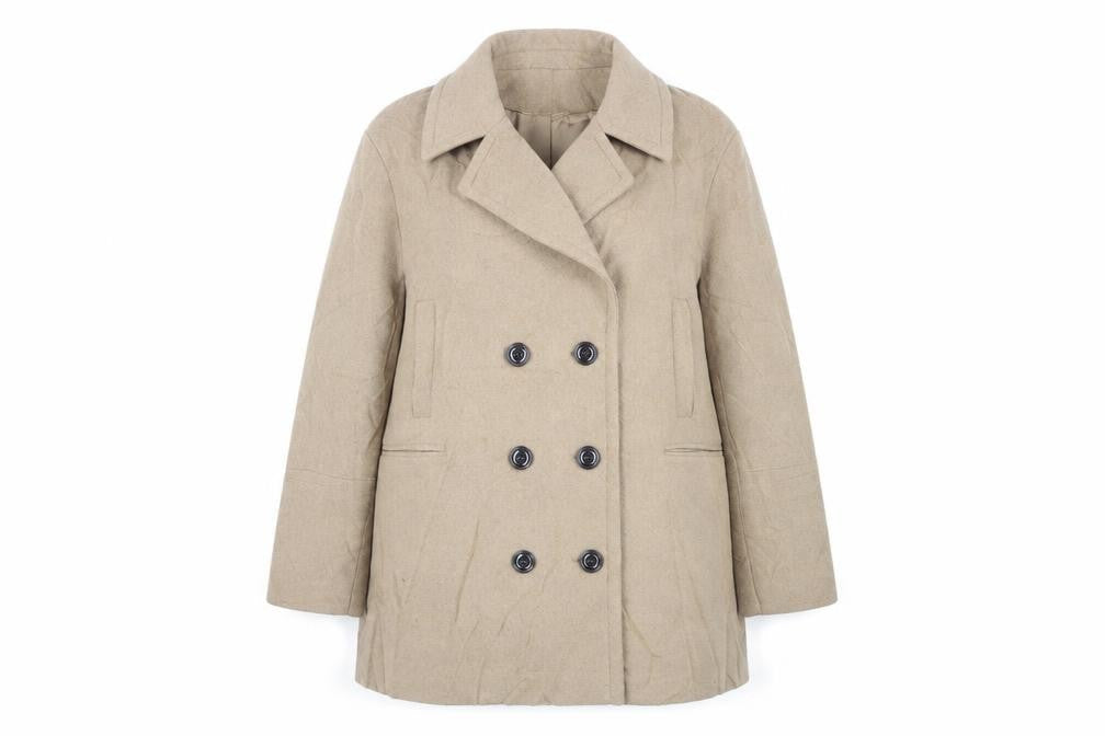 Marks & Spencer Womens Beige Pea Coat Coat Size 22 Button